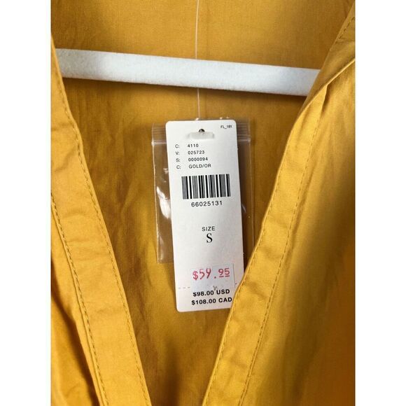 NWT Anthropologie Sunday in Brooklyn Twist Cropped Shirt Blouse Gold Size Small - Picture 6 of 11